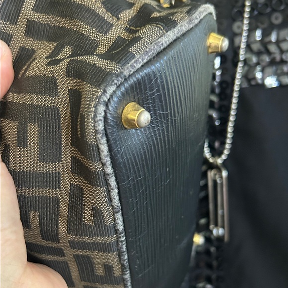 ?Vintage Fendi Zucca Black and Brown Monogram MINI Backpack main image 9